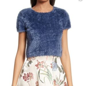 Alice and Olivia Ciara Crop Eyelash Sweater